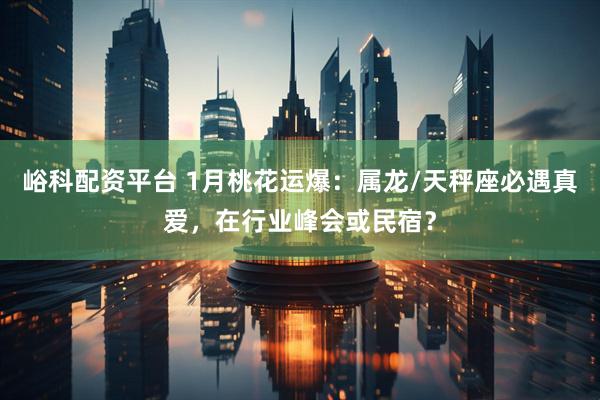 峪科配资平台 1月桃花运爆：属龙/天秤座必遇真爱，在行业峰会或民宿？