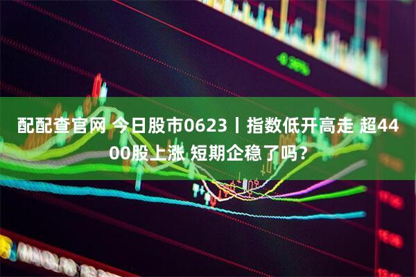 配配查官网 今日股市0623丨指数低开高走 超4400股上涨 短期企稳了吗？